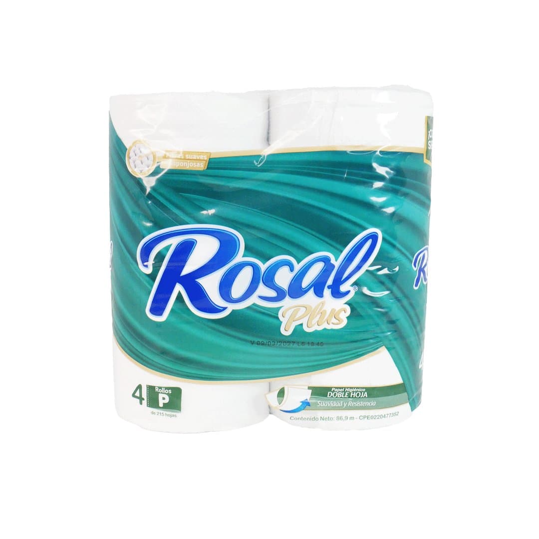 PAPEL HIGIENICO ROSAL PLUS 215HOJAS 4ROLLOS foto