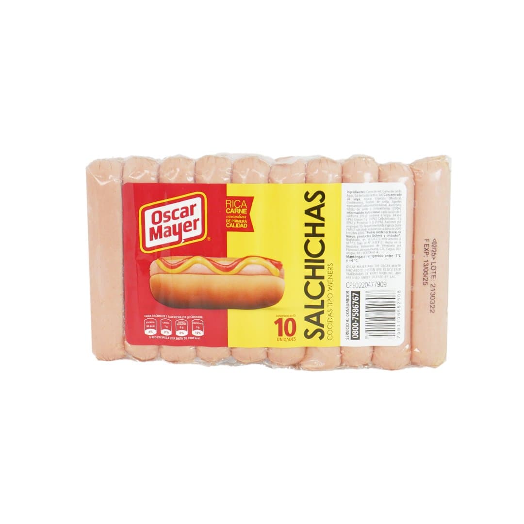 SALCHICHAS COCIDAS WIENERS OSCAR MAYER 10UND foto