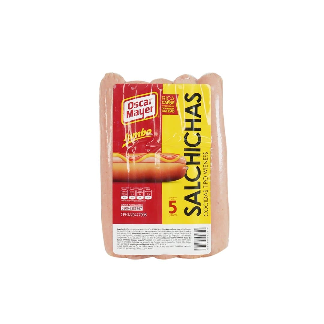 SALCHICHAS JUMBO COCIDAS OSCAR MAYER 5UND foto