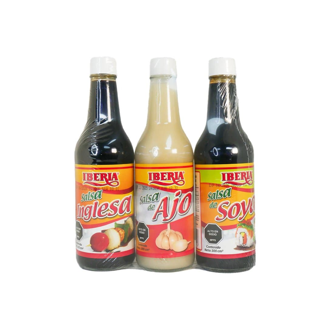 COMBO SALSAS AJO INGLESA SOYA IBERIA 300ML foto