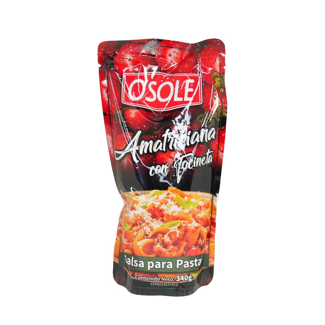 SALSA PARA PASTA AMATRICIANA CON TOCINETA OSOLE 340GR foto