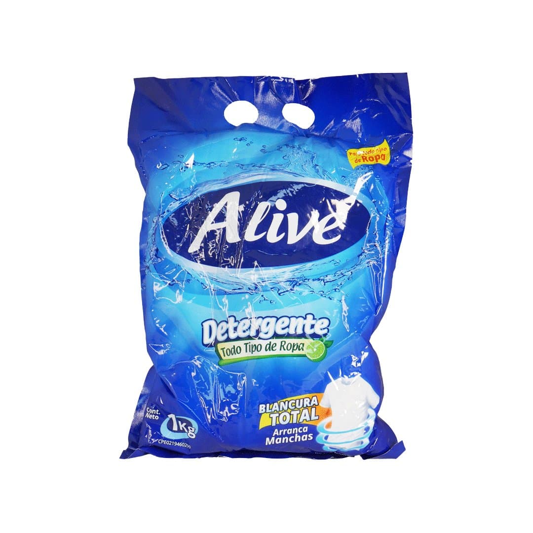 DETERGENTE EN POLVO BLANQUEADOR AZUL ALIVE 1KG foto