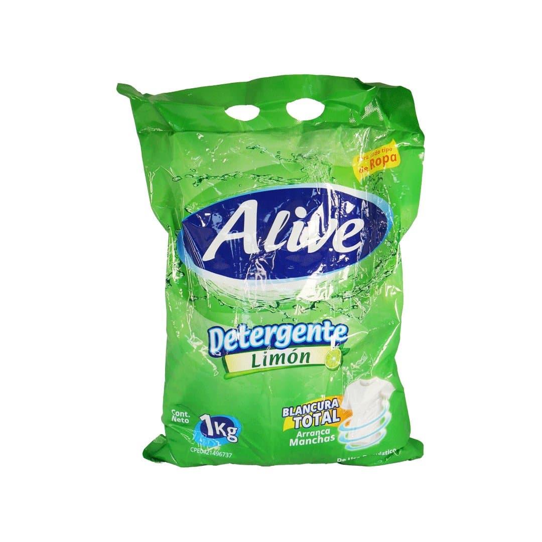 DETERGENTE EN POLVO LIMON VERDE ALIVE 1KG foto