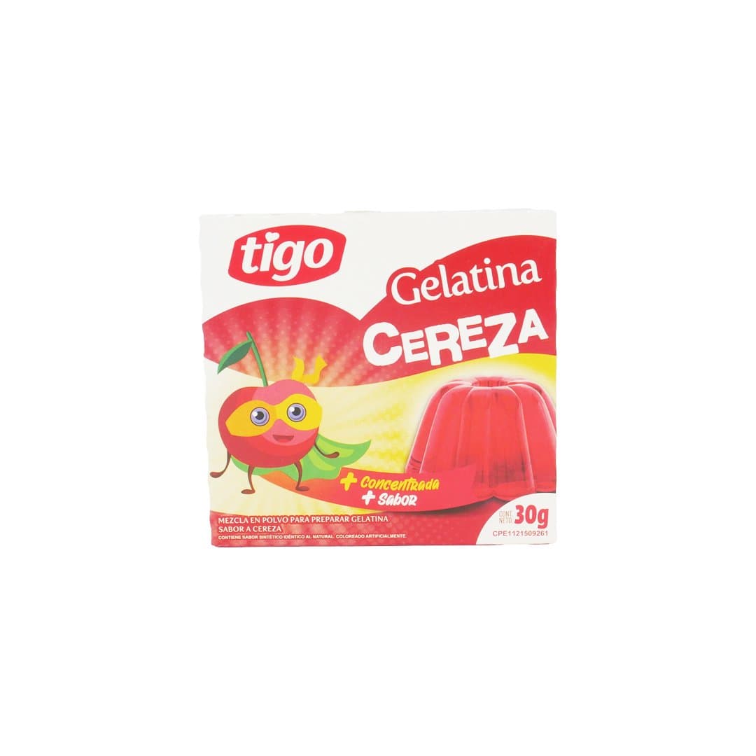 GELATINA SABOR CEREZA TIGO 30GR foto
