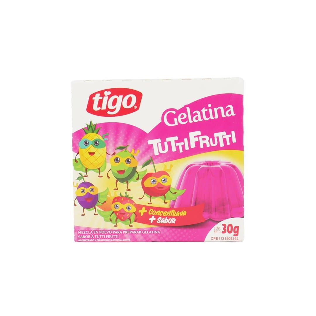 GELATINA SABOR TUTTI FRUTI TIGO 30GR foto