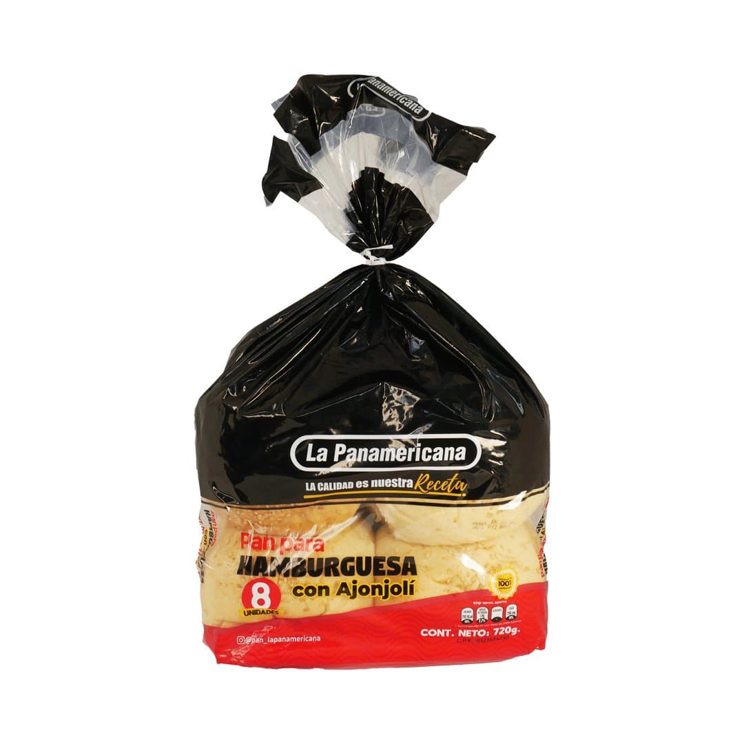 PAN DE HAMBURGUESA C/AJONJOLI PANAMERICANA 8UND foto